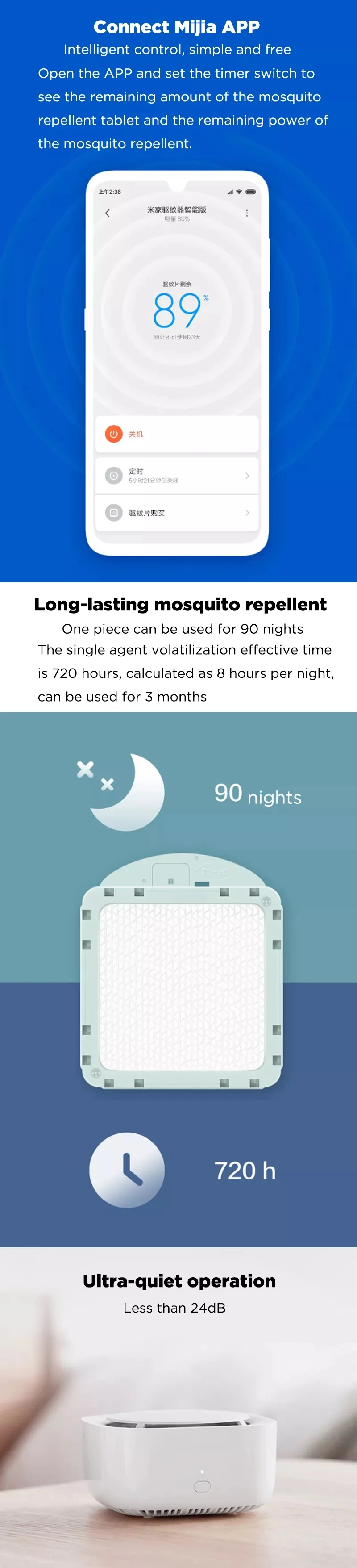 Xiaomi Mijia комаров убийца Смарт Версия Телефона таймер переключатель с светодиодный светильник использовать 90 дней работы в mihome AP