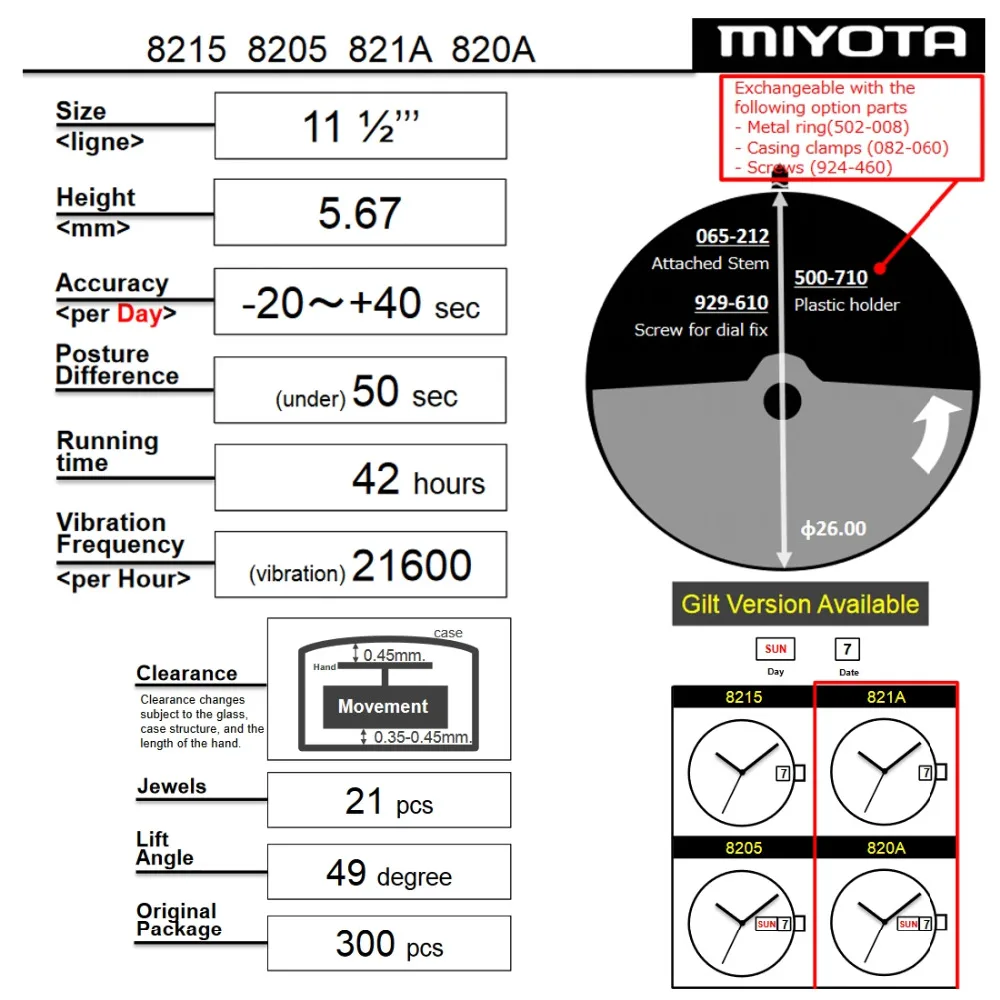 come4buy.com Automatic Movement Original MIYOTA 8205 EN/ Spanish