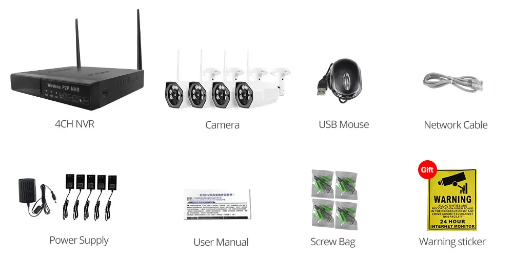 Weтранс система видеонаблюдения 1080p wifi камера система безопасности наружная H.265 Беспроводная система видеонаблюдения домашняя 8CH wifi nvr комплект 8 камер