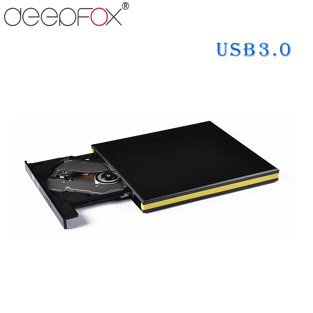 Внешний оптический привод Deepfox USB 3 0 CD-проигрыватель CD DVD-проигрыватель для ПК