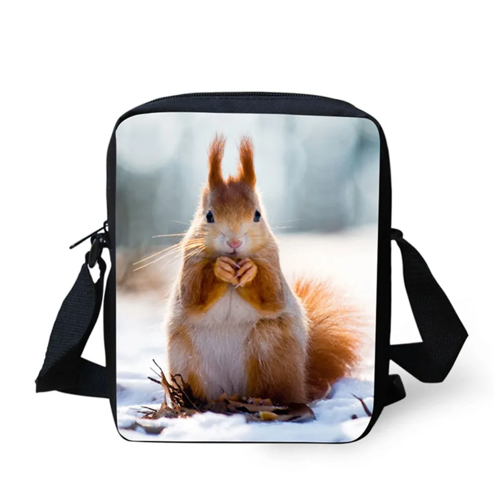 

Cross Body Bag Squirrel Printing Messenger Bags for Men Women Hot Brand Small Cross Body Bags for Ladies Mens Travel Bags