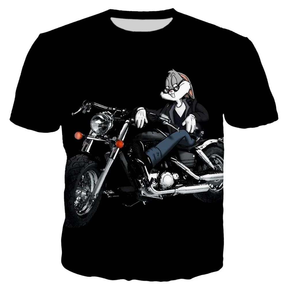 YX Girl 2019 Summer Unisex Tops Tees Bugs Bunny Biker Motorcycle Tshirt For Men Women Short ...