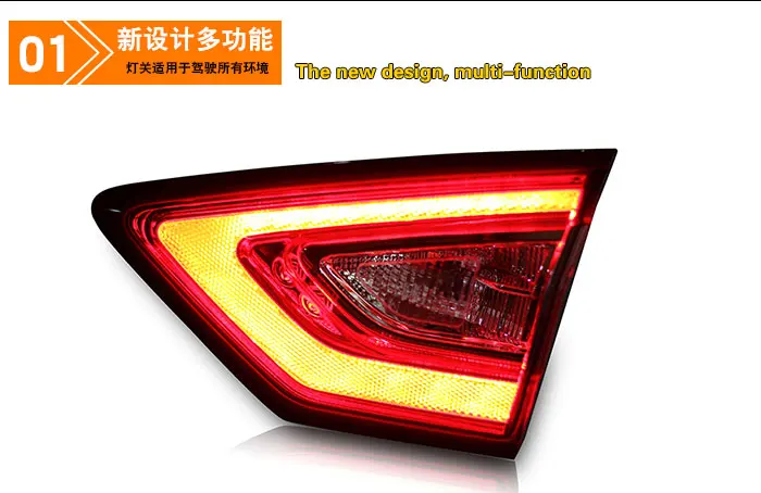 Car Styling Tail Light Case For Ford Mondeo Fusion Taillights 2013- LED Tail Lamp Rear Lamp DRL+Brake+Park+Signal light