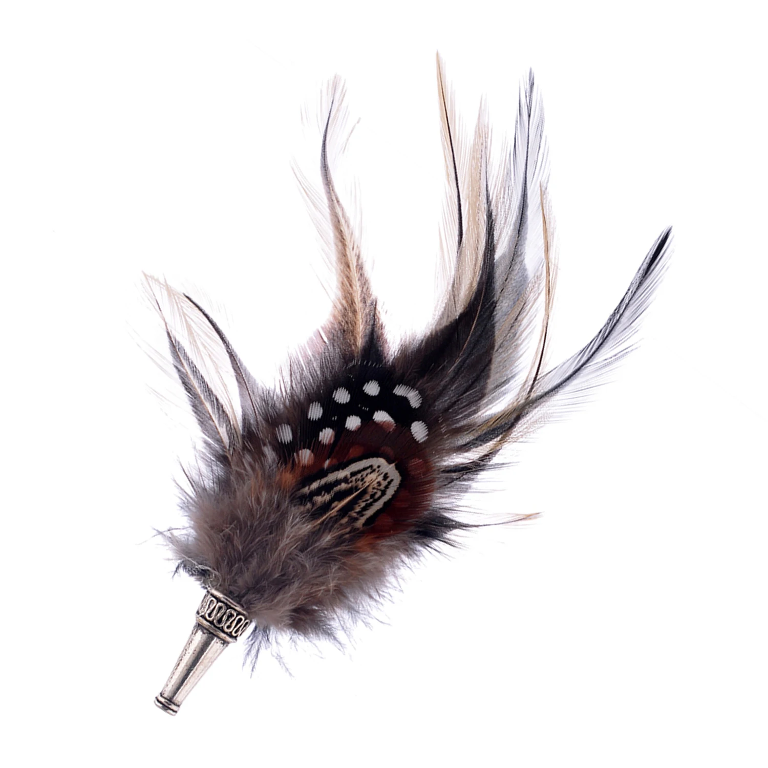 

lureme Native American Bohemian Jewelry 10 Different Pheasant Feather Brooch Pin for Women Men Clothing Accessories (br000004)