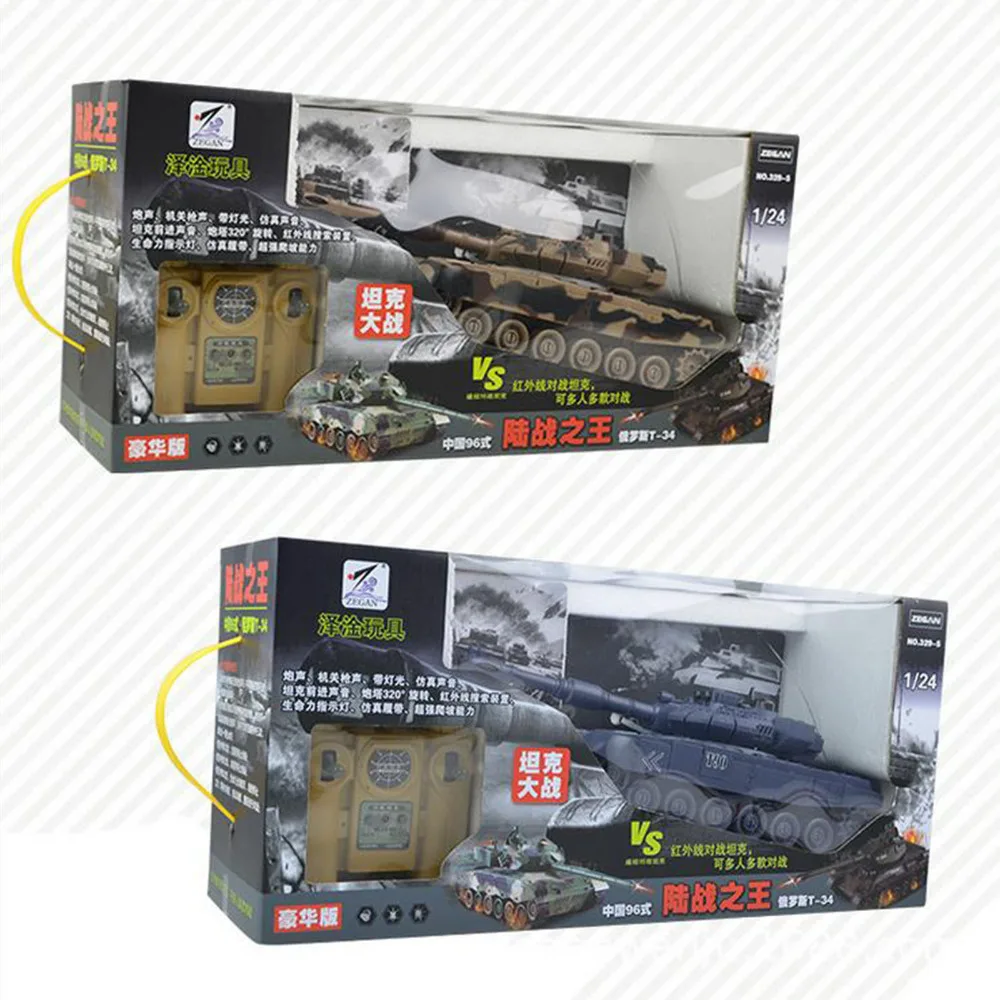 Радиоуправляемый Танк TAIHONGYU 1/24 9 каналов 27 МГц инфракрасный боевой Тигр T90 танк