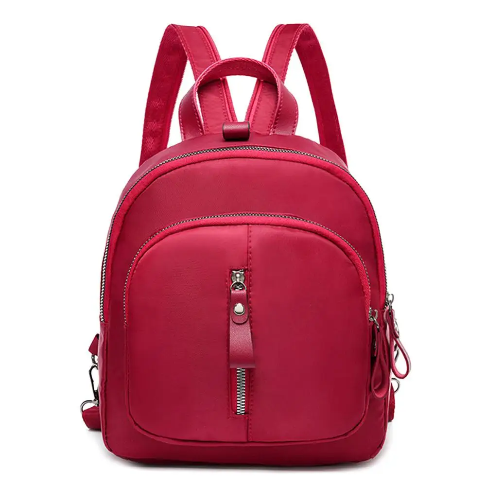 

Women Mini Backpack Women's Fashion Solid Color Backpack Solid Color Backpack Women School Bags Waterproof Oxford Cloth Knapsack
