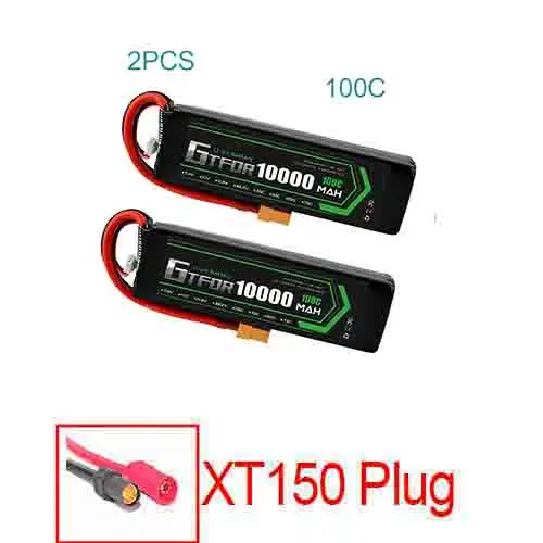 GTFDR lipo батарея 7,4 V 10000mAh 2S 60C 80C 100C RC батарея Deans XT60 для 1/8 1/10 автомобилей RC лодка вертолет Квадрокоптер лодка автомобиль - Цвет: 2S10000mah100C-XT150