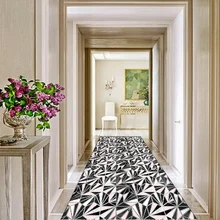 Розовый черный белый треугольники геометрический 3d принт Нескользящая микрофибра моющийся длинный бегун напольный коврик коврики для прихожей