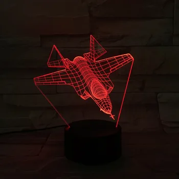 

3D Light Novelty Aircraft Illusion Lamp touch Lamp Bedroom Table lamp USB LED nightlights decor Lampy lighting for home Visual