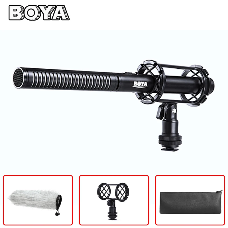 

BOYA BY-PVM1000 Condenser Shotgun Video Interview Microphone for Canon Nikon Sony DSLR Camera with Free Windshield Shock Mount