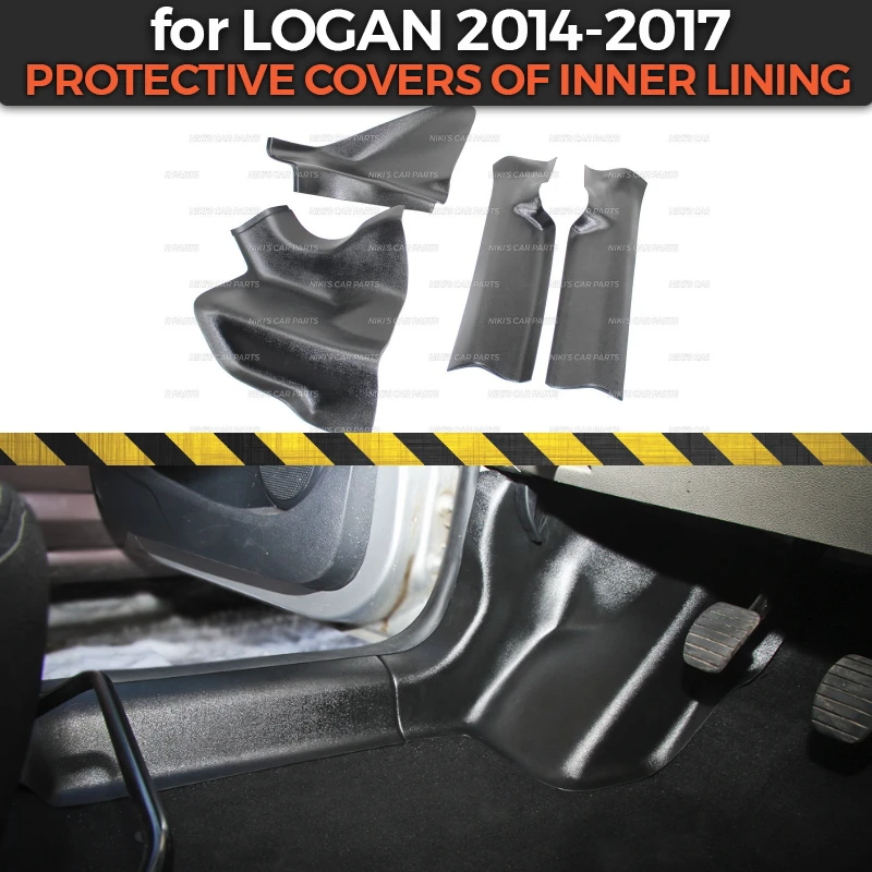Cubiertas protectoras para Renault Logan 2014 2017 de revestimiento interior de plástico de accesorios, protección de alfombra, estilo de coche|Estilo AliExpress