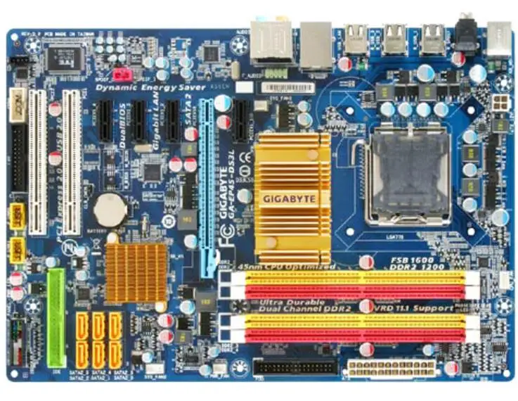 Материнская плата для Gigabyte оригинальная б/у настольного ПК разъем P45 LGA 775 DDR2 ATX
