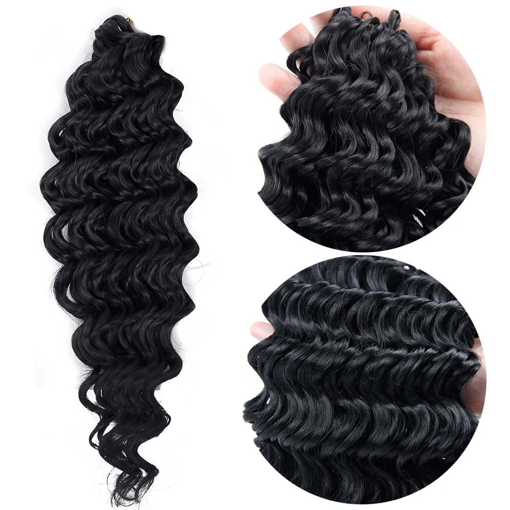 Crochet Hair Deep Wavy Low Temperature Fiber 10 Inch 3strand/pack Can Be Re-model Synthetic Hair Br