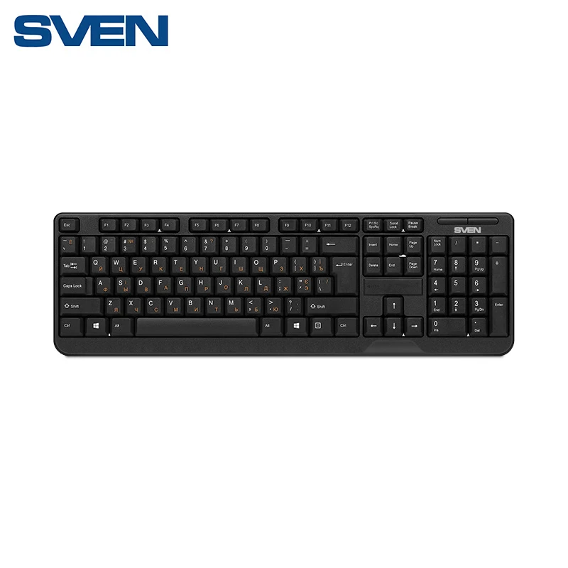 Беспроводная клавиатура SVEN Comfort 2200 Wireless чёрная (2 4 GHz 104кл 1*ААА в компл.)|Клавиатуры|