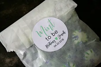 

personalized Mint to Be favors thank you wedding bridal shower coffee tea favor stickers envelop seals wth candy favor bags