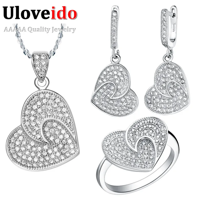 Buy Uloveido Vintage Heart Wedding Jewellery Set