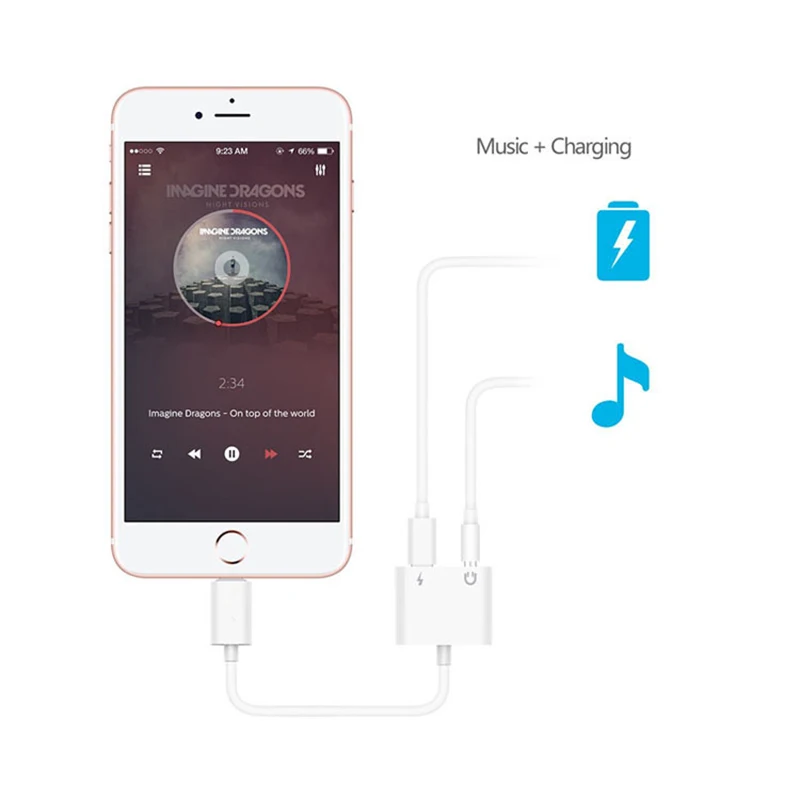 2 в 1 двойной для Lightnings для наушников аудио зарядное устройство адаптер кабель для iPhone 7 8 X для iOS 11,3 версия с OPP сумка 200 шт./партия