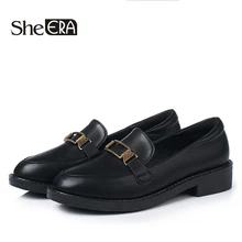 Round Toe Women Loafers Fashion Metal Decoration Women Flats Slip On Ladies Shoes Soft Leather Shoes Woman Zapatos Mujer