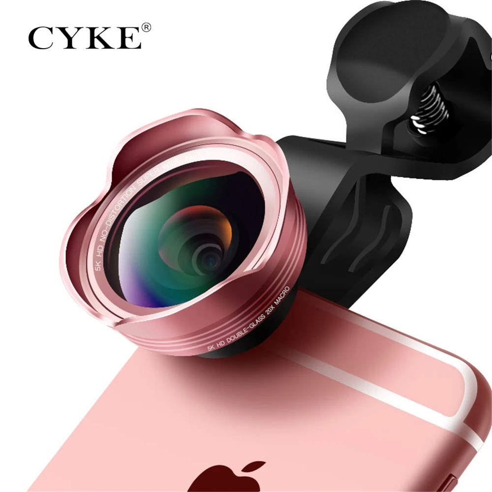 

CYKE Fish eye Lens 3 in 1 Clip-on Cell Phone Camera 198 Degree Fisheye Lens+Wide Angle+Macro Lens for iPhone 7 6 Xiaomi & More