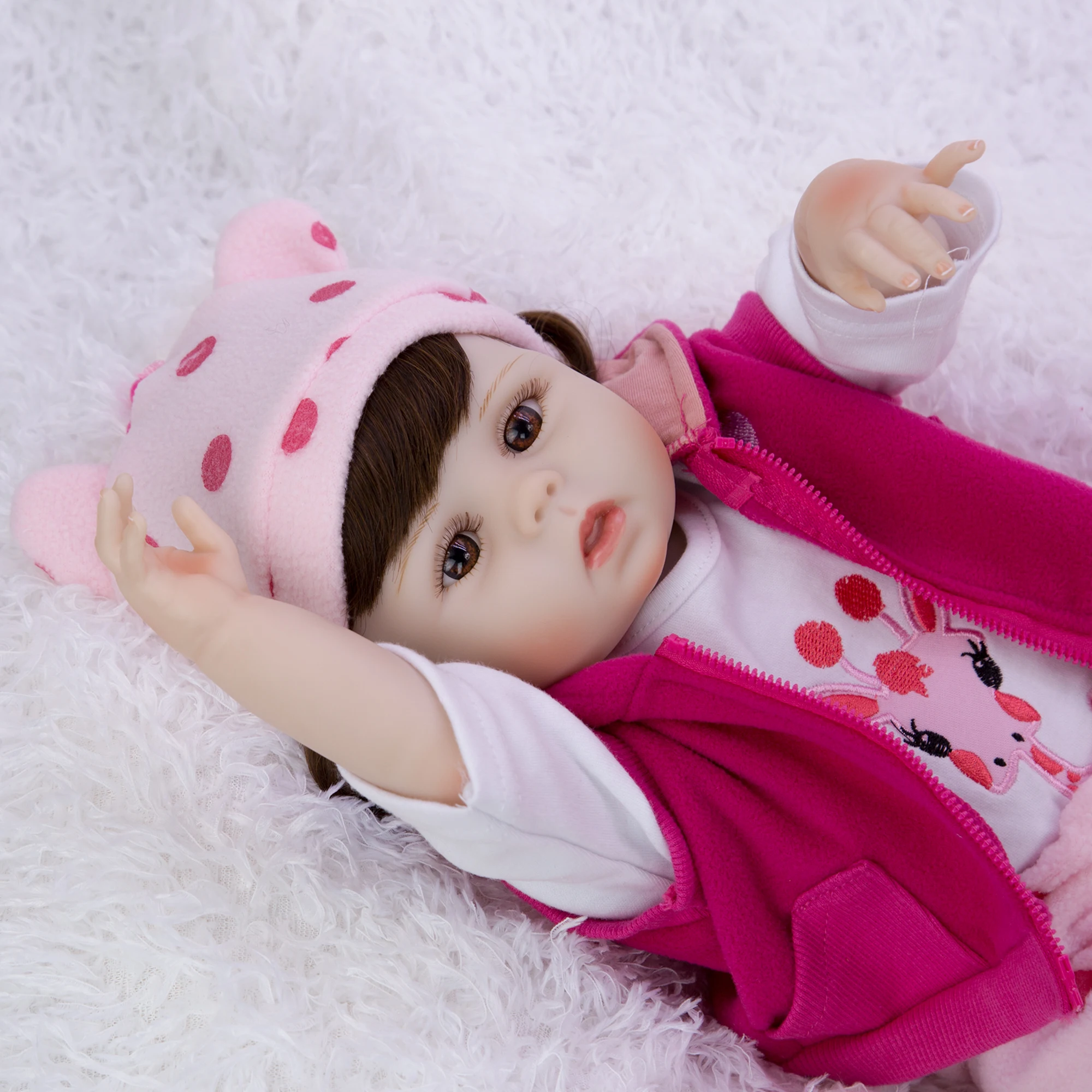 KEIUMI 19 дюймов Reborn Baby Doll Силиконовые Яркий принцесса стильная Reborn Baby Menina кукла, винил Boneca для детей для дня рождения