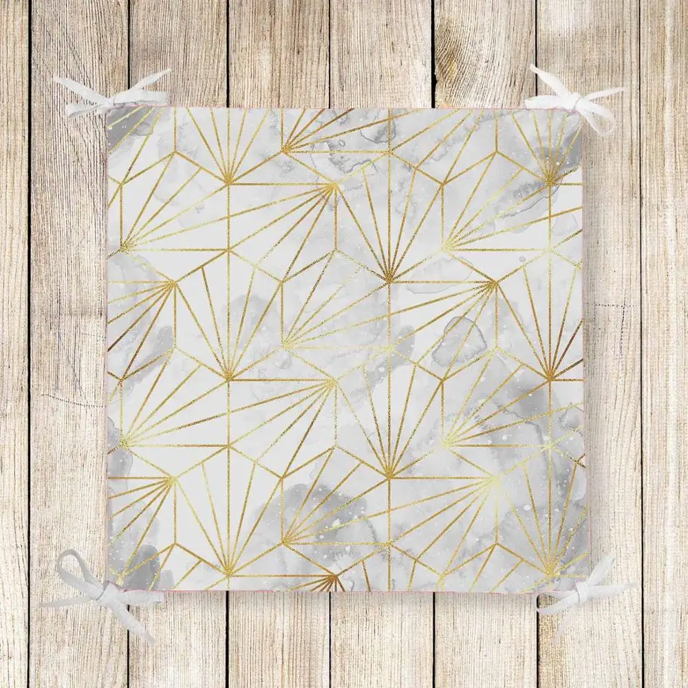 

Else White Gray Clouds Yellow Lines 3d Print Chair Pad Seat Cushion Soft Memory Foam Full Lenght Ties Non Slip Washable Zipper