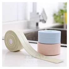 Водонепроницаемые ПВХ самоклеющиеся ленты для кухонной раковины, туалета, крестовая наклейка, мягкий бампер 3 см x 255 СМ