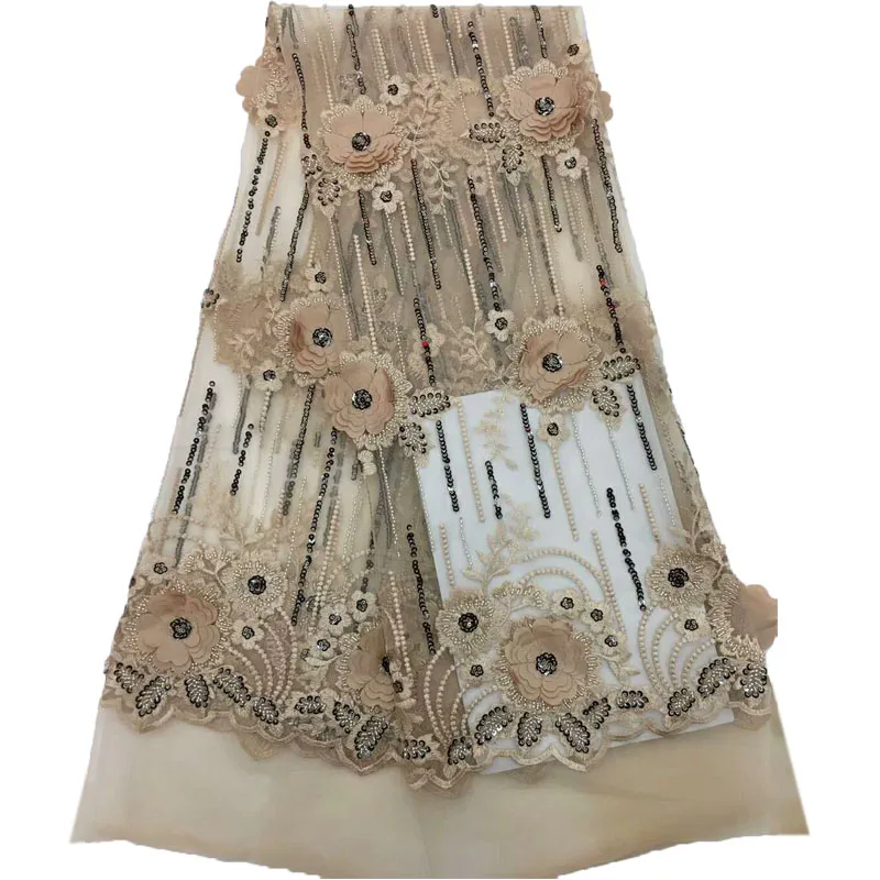 

2018 New style French net lace fabric 3D flower African tulle mesh lace fabric high quality african lace fabric H920-2
