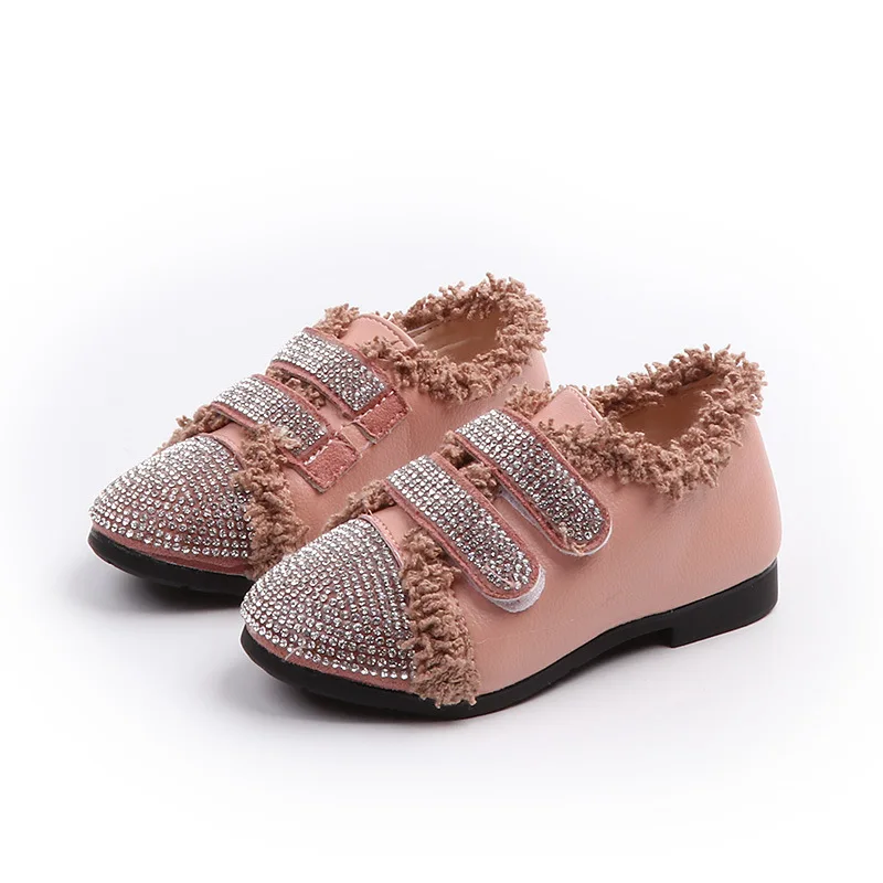 

Scsech Children Girl Shoes Fashion Princess Leather Soft Soled Flats Anti-Slip Kids Ballet Dance Shoe Pink Black Casual S8421