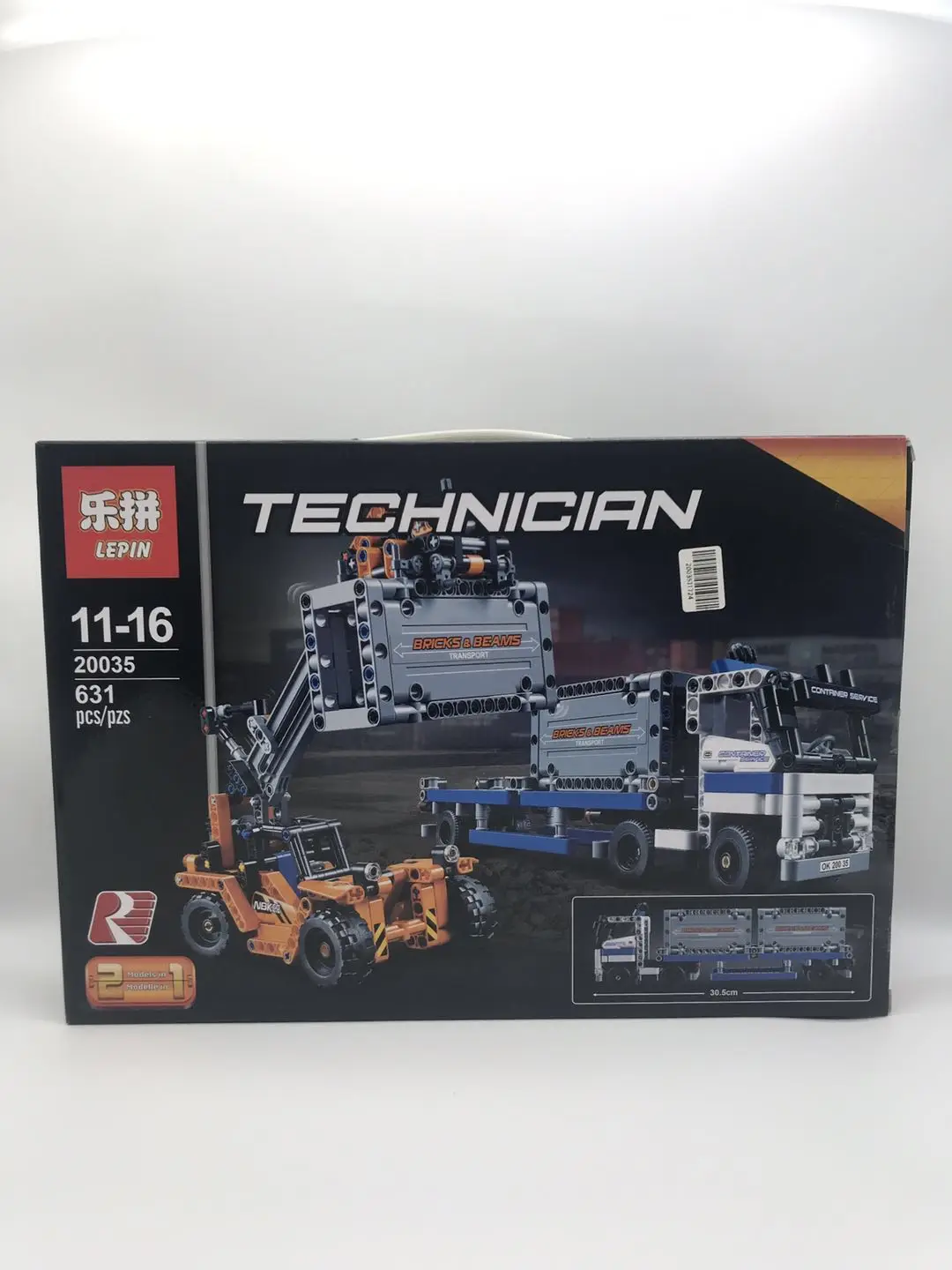 

631 pcs. 2in1 Technic container truck and loader Straddle-Carrier Yard 20035 Model Building kit BlocksToys compatible with Lego