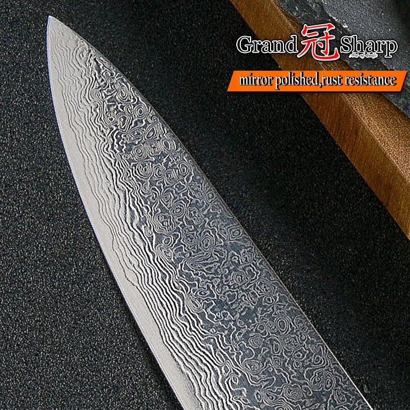 Японский дамасский кухонный нож vg10 шеф повар Santoku кухонные ножи лучший подарок