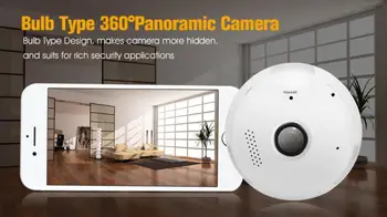 

960P Fisheye Bulb lamp Camera LED Light Wireless Panoramic Home Security WiFi CCTV 360 Degree Two Ways Audio camera