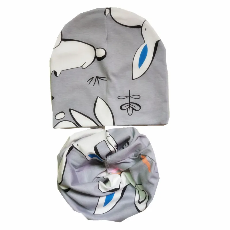 Новинка года; хлопковая одежда с рисунком для маленьких девочек и мальчиков; комплекты с капюшоном и воротником; Детский шарф; шапочка; аксессуары; шапки с кроликом и лебедем; шарфы