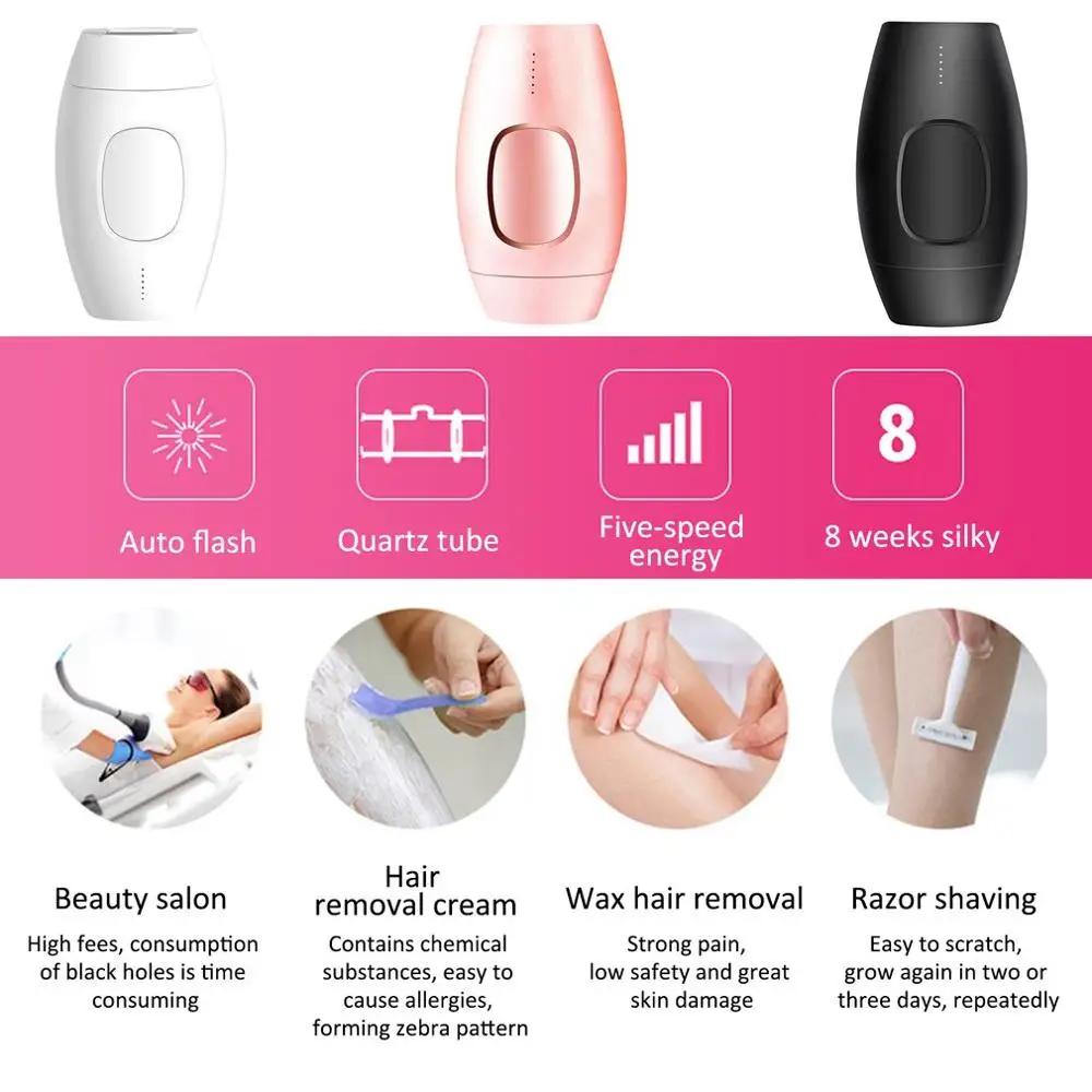 600000 Flash Professional Permanent IPL Laser Epilator Hair Removal Electric Photo Women Painless Threading Hair Remover Machine