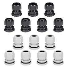 Uxcell 14 шт. PG13.5 6-11 мм/PG21 16 мм-21 мм черный, белый цвет кабельная проволочная манжета Водонепроницаемый Пластик суставов Регулируемый Стопорная гайка