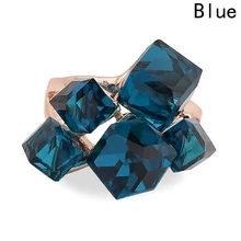 Moda feminina Azul Anéis De Noivado Para As Mulheres De Luxo Do Vintage Cristais Anel Com Pedras Anneaux Pour Les Femmes