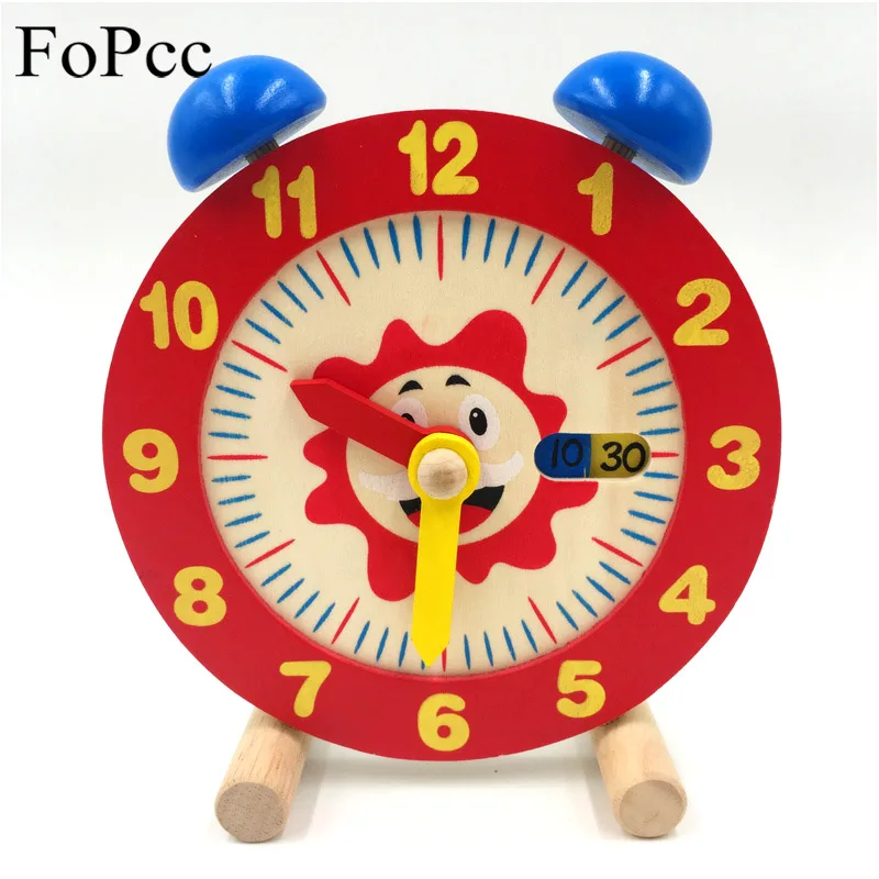 Kids Creative Educational Toy Wooden Clock Baby Kids Date Learning