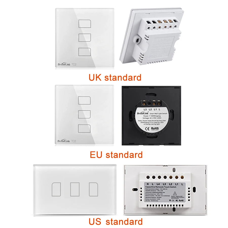 Tc2 Великобритании ЕС США выключатель 1 gang 2 Gang 3gang сенсорный выключатель Умный дом автоматизации Беспроводной Wi-Fi Управление свет стены