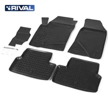 Для Ford Focus II 2004-2010 Коврики в салон 5 шт./компл. полиуретан Rival 11801001
