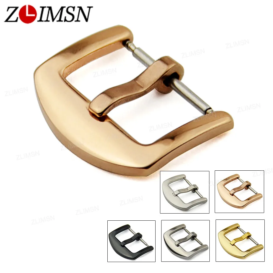 

ZLIMSN Scrub Stainless Steel Brushed Black Gold Silvery Rose Watch Band Clasp Belt Metal Buckle Watchbands Relojes Hombre K205