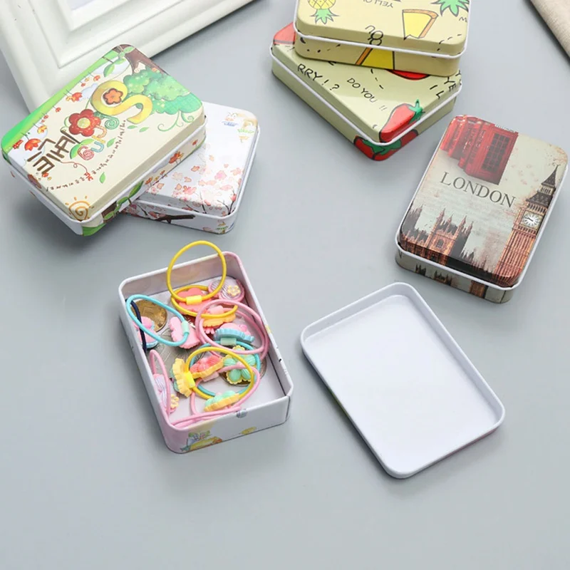 

Colorful Mini Tin Box Sealed Packing Boxes Jewelry Candy Small Storage Coin Earrings Headphones Gift Box