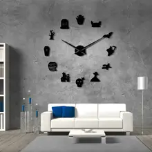 Halloween fiesta Horror DIY reloj gigante de pared Vintage macabro sin marco reloj de cuarzo mudo Reloj de pared Halloween golosinas Decoración