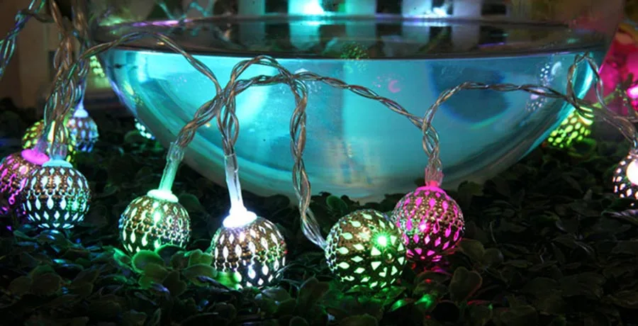 1-10m Iron Ball LED String Light Christmas Wedding Holiday Decoration String Fairy Light Indoor Outdoor Battery Sting Lamps (6)