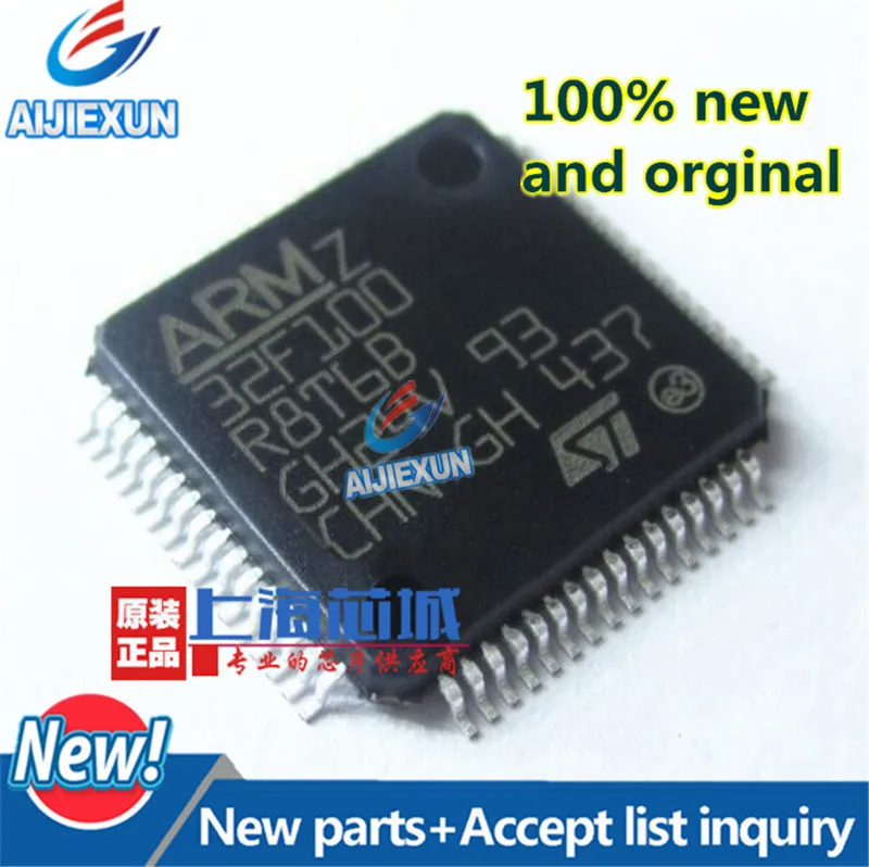 

5Pcs 100% New and original STM32F100R8T6B STM32F100R8T6 Low & medium-density value line, advanced ARM-based 32-bit MCU in stock