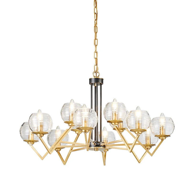 

LED Chandelier Lighting Contemporary Home Decoration Indoor Lighting Fixtures for Living Room Art Copper Hanging Lamps Creative
