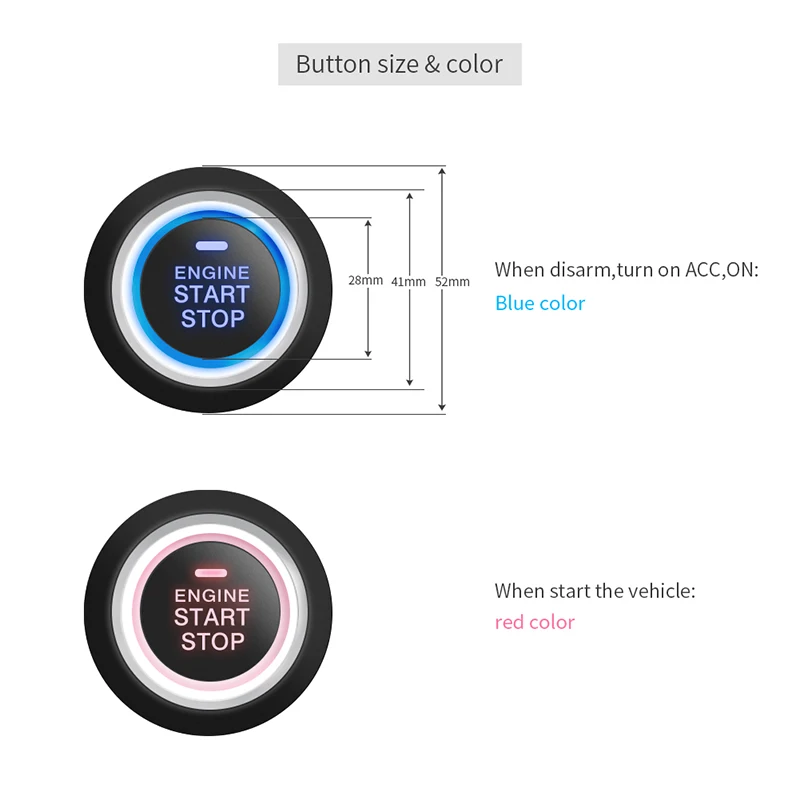 Universal push button engine start module DC12V manual gear /& automatic gear