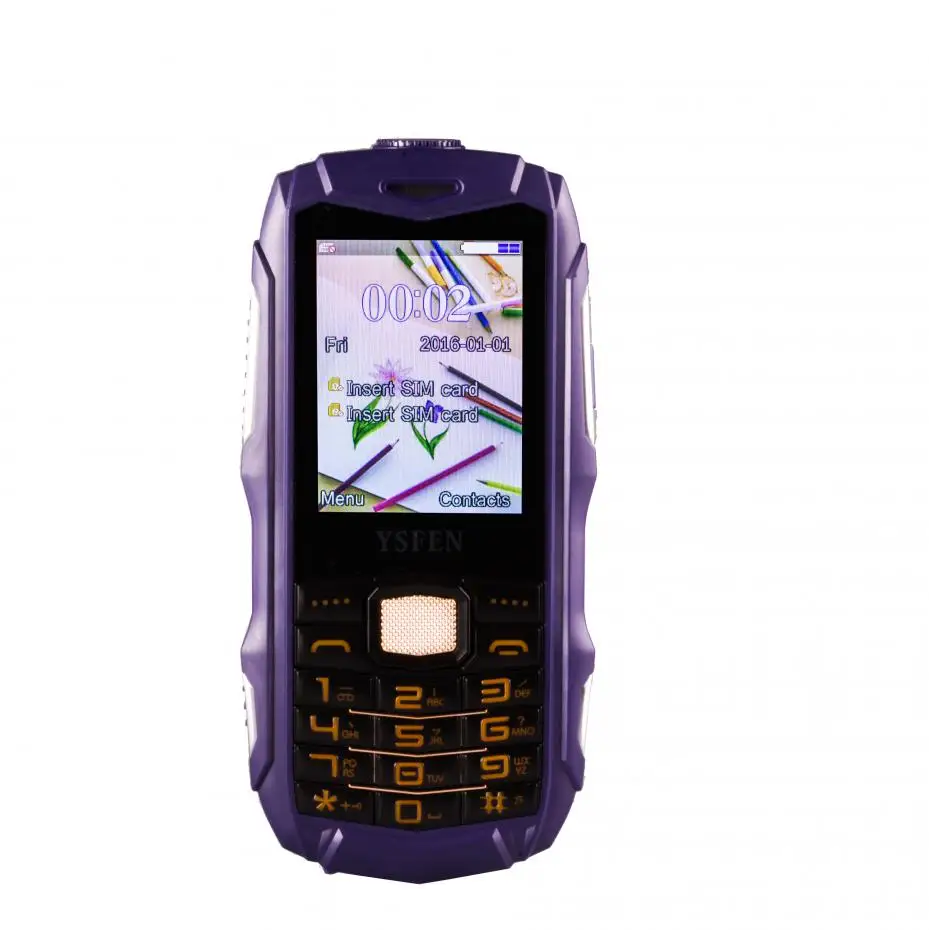 Три sim-карты ysfen y809a большой Батарея Dual-Bands GSM и CDMA IP67 Водонепроницаемый MP3 фонарик