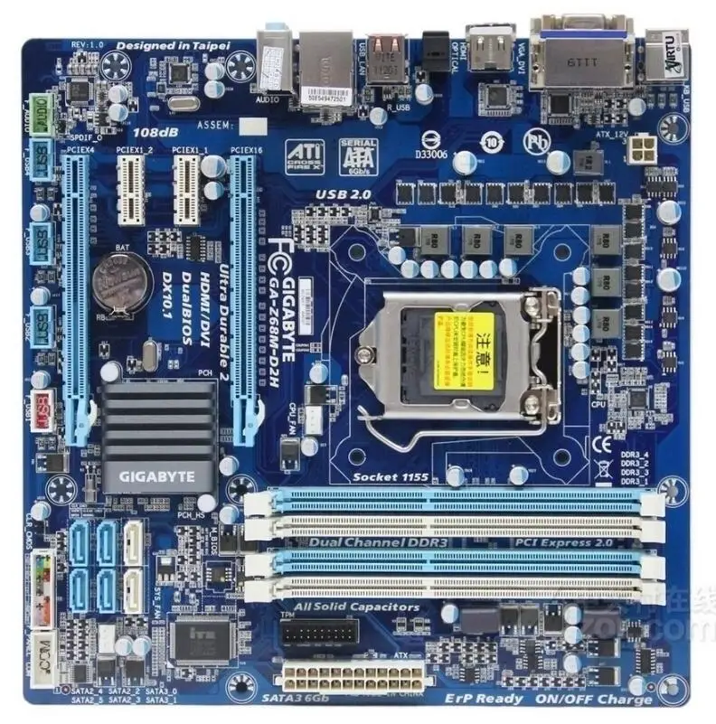 Материнская плата для Gigabyte оригинальная б/у настольного ПК с сокетом Z68 LGA 1155