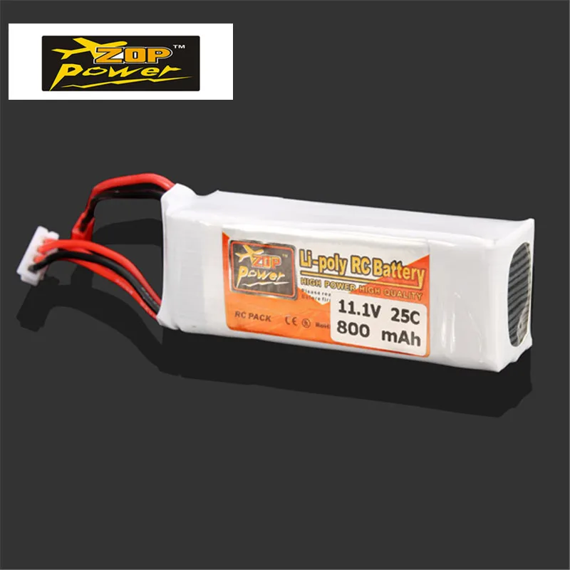 Новое поступление перезаряжаемая Lipo батарея ZOP power 11 1 В 800 мАч 3S 25C JST вилка для