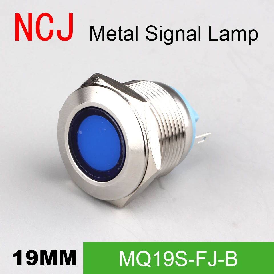 NCJ 19mm Metal LED Signal lamp Indicator pilot Warning light Signalization boat car panel dashboard 3V 6V 12V 24V 110V 220V | Лампы и