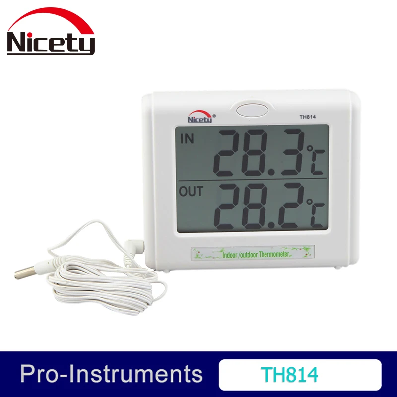 

Nicety TH814 Electronic digital LCD temperature In/OutDoor thermometer humidity meter Max Min Null